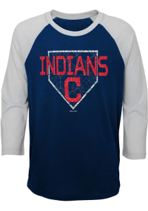 Cleveland Indians Youth Navy Blue Score Long Sleeve T-Shirt