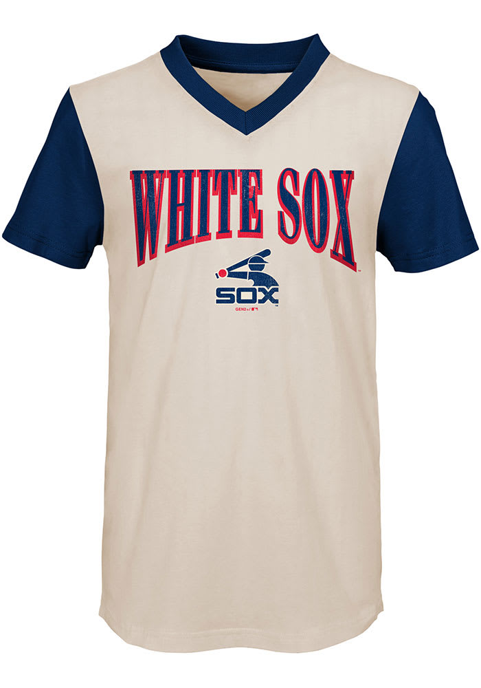 Chicago White Sox Youth White Heavy Hitter Cooper Short Sleeve Fashion T-Shirt