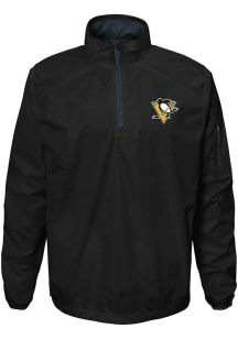 Pittsburgh Penguins Youth Black Alpha Long Sleeve Quarter Zip Shirt