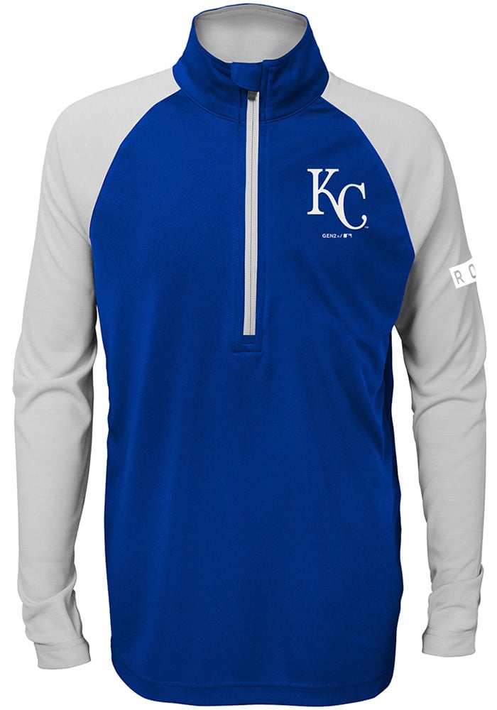 Kansas City Royals Boys Blue Destined Long Sleeve 1/4 Zip Pullover