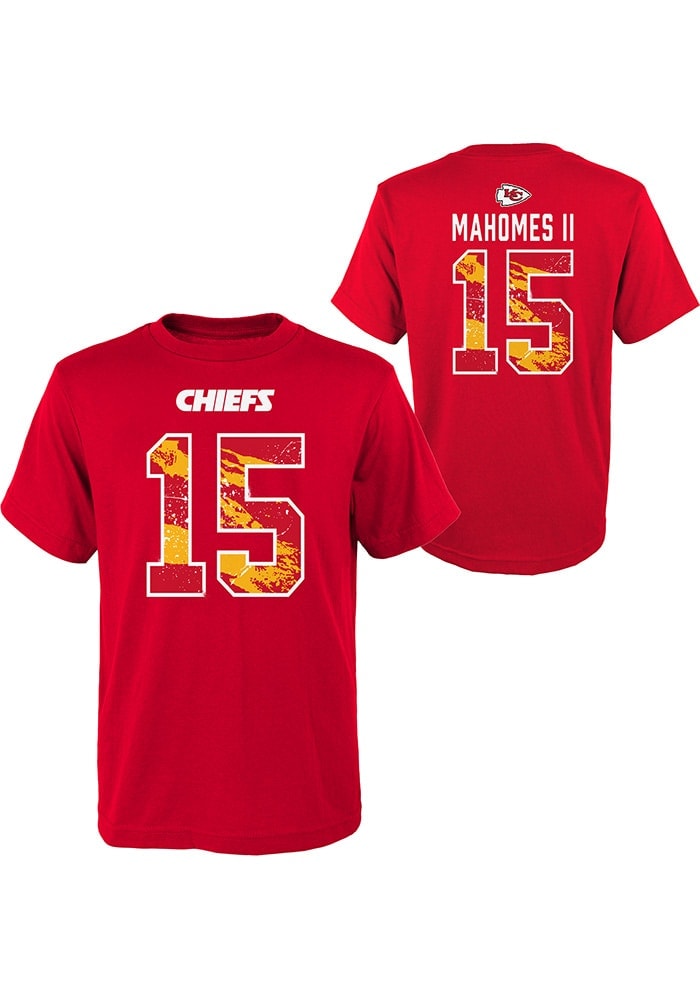 Outerstuff Patrick Mahomes Kansas City Chiefs Youth Red Ripper Name and Number Player Tee, Red, 100% Cotton, Size L, Rally House