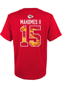 Patrick Mahomes Kansas City Chiefs Youth Red Ripper Name and Number Player Tee