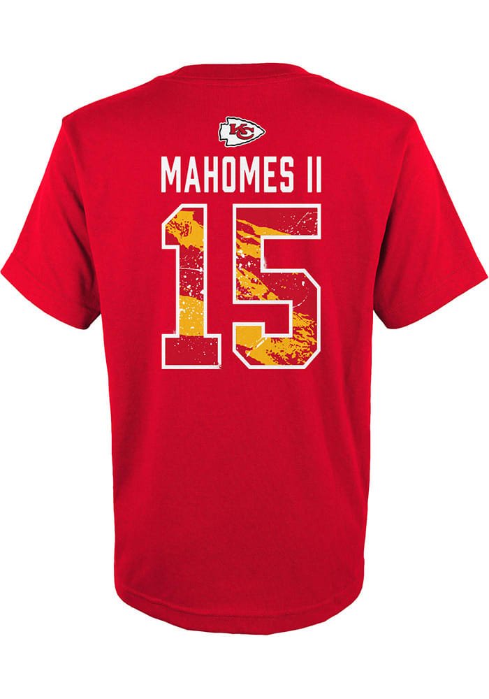 Patrick Mahomes Kansas City Chiefs Youth Red Ripper Name and Number Player Tee