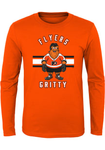 Gritty  Outer Stuff Philadelphia Flyers Boys Orange Gritty Life Long Sleeve T-Shirt