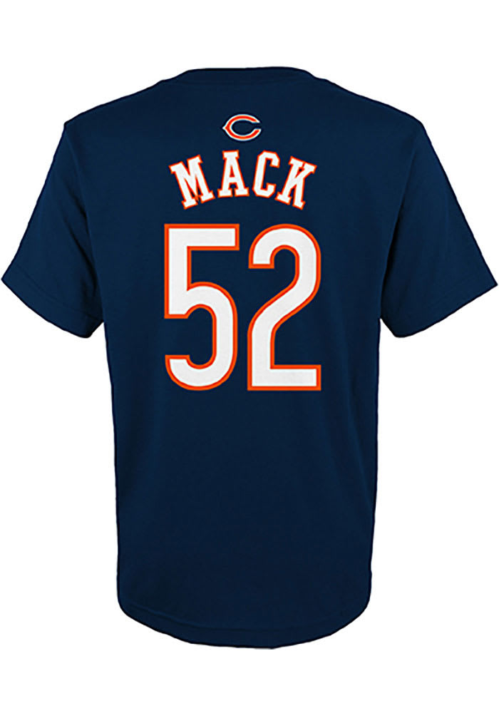 Khalil Mack Chicago Bears Youth Navy Blue Mainliner Name and Number Player Tee