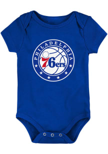 Philadelphia 76ers Baby Blue Primary Logo Short Sleeve One Piece