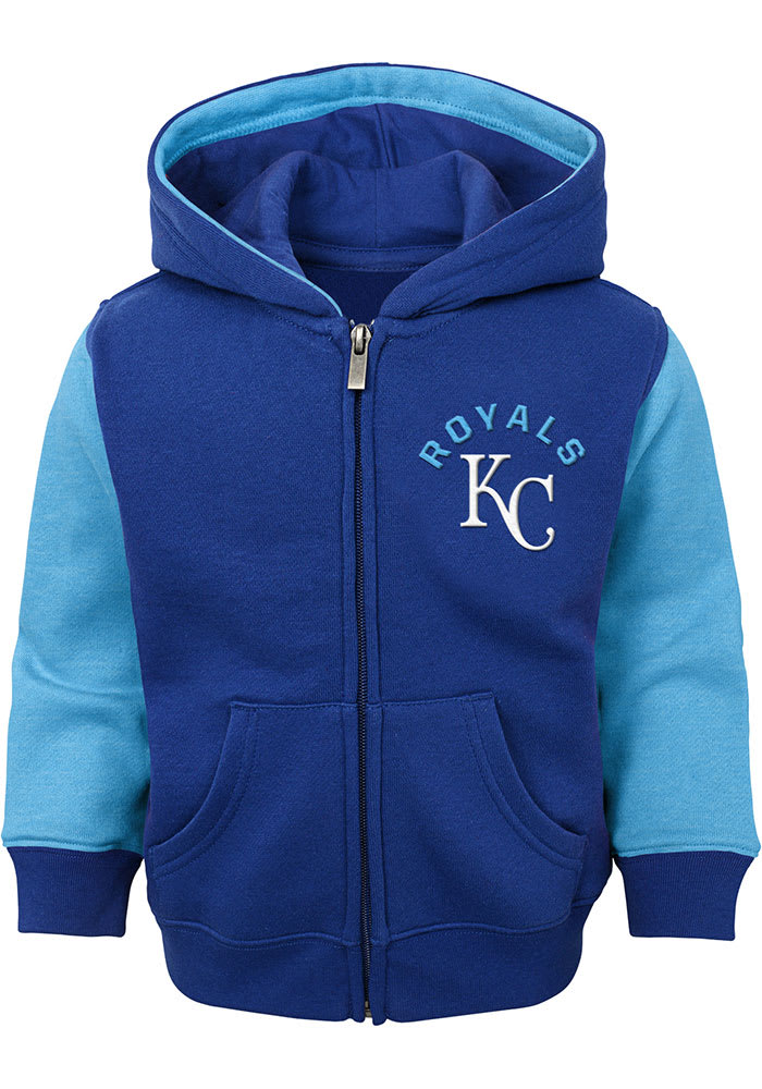 Kansas City Royals Boys Blue Fielder Long Sleeve Full Zip Hooded Sweatshirt
