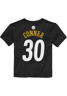 James Conner Pittsburgh Steelers Toddler Black Mainliner Name and Number Short Sleeve Player T S..