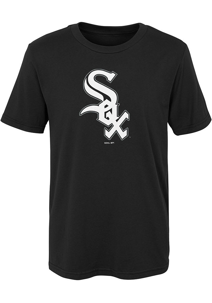 Chicago White Sox Boys Black Primary Logo Short Sleeve T-Shirt