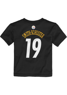 JuJu Smith-Schuster Pittsburgh Steelers Toddler Black Mainliner Name and Number Short Sleeve Pla..