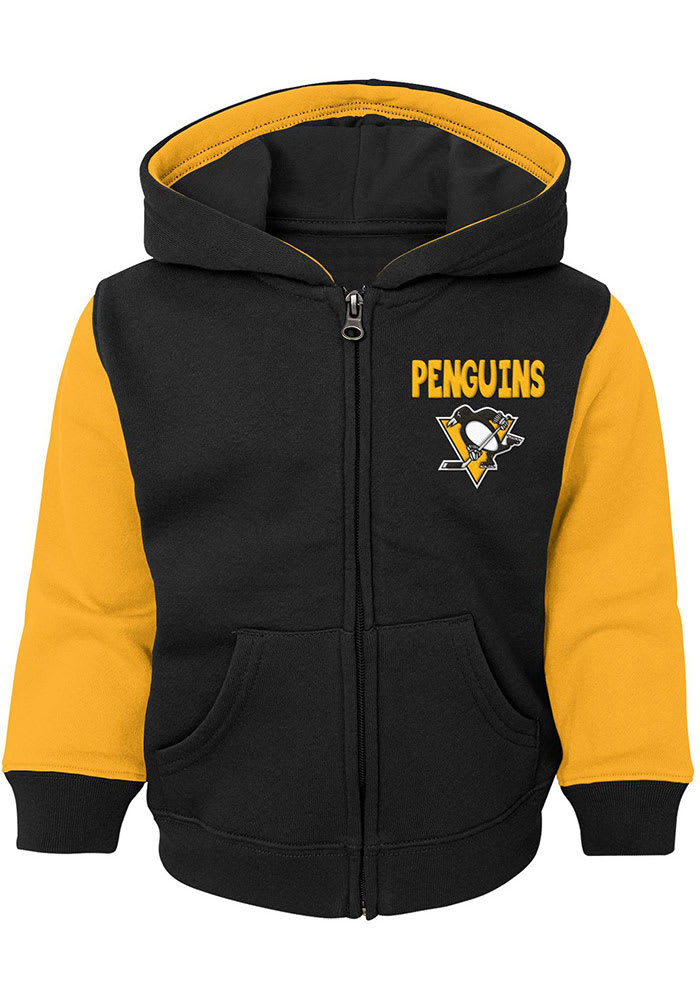 Pittsburgh Penguins Toddler Stadium Long Sleeve Full Zip Sweatshirt - Black