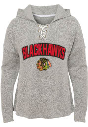 Chicago Blackhawks Girls Grey Eternal Play Long Sleeve Hooded Sweatshirt