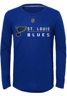 St Louis Blues Youth Blue Deliver a Hit Long Sleeve T-Shirt