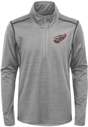 Detroit Red Wings Youth Grey Back to the Arena Long Sleeve Quarter Zip Shirt
