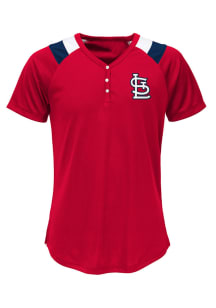 St Louis Cardinals Girls Red Pretty Pitcher Short Sleeve T-Shirt