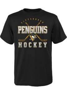 Pittsburgh Penguins Youth Black Digital Short Sleeve T-Shirt