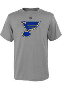 St Louis Blues Youth Grey Primary Logo Short Sleeve T-Shirt