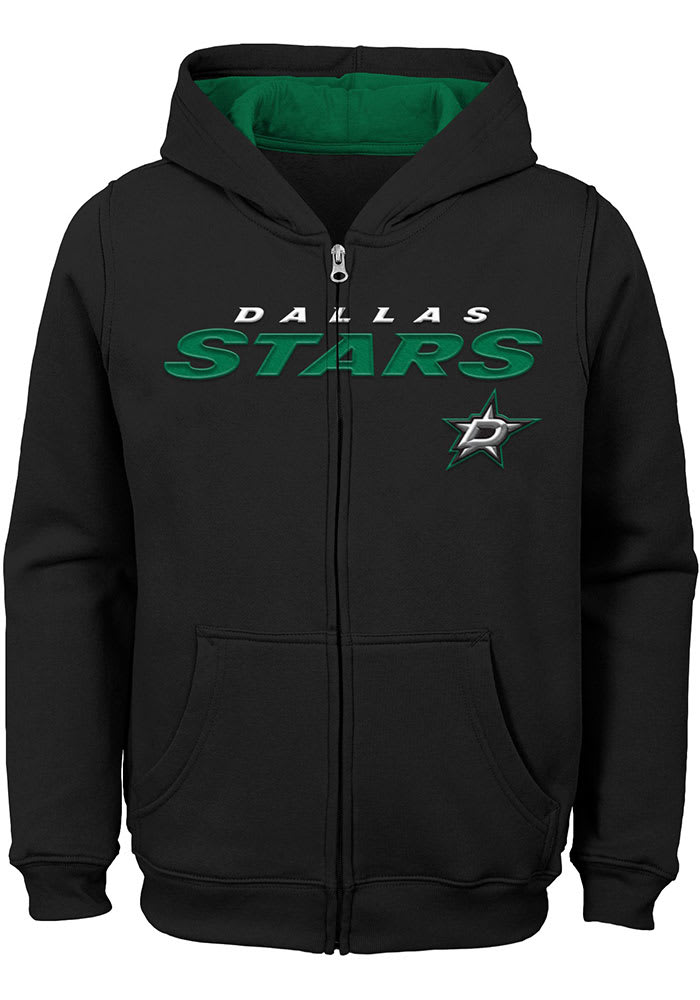 Dallas Stars Boys Black Stated Long Sleeve Full Zip Hooded Sweatshirt