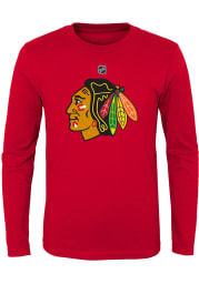 Chicago Blackhawks Boys Red Primary Logo Long Sleeve T-Shirt