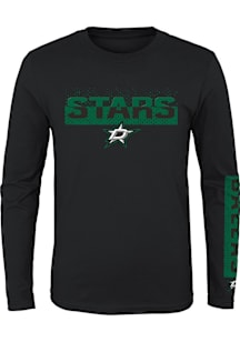 Dallas Stars Boys Black Slap Shot Long Sleeve T-Shirt