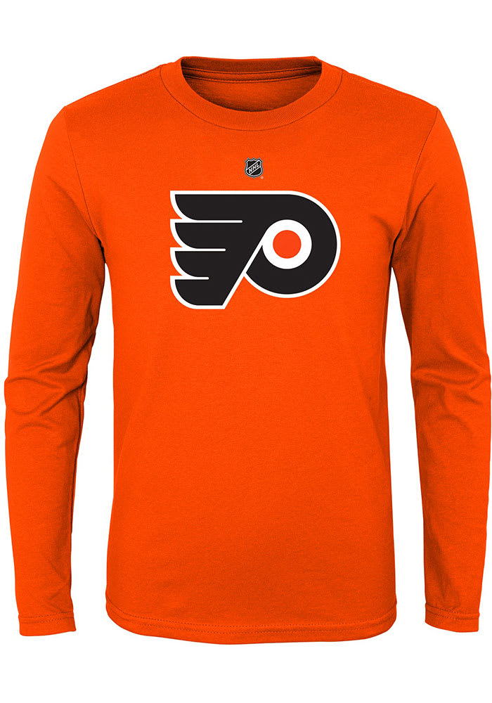 Philadelphia Flyers Boys Orange Primary Logo Long Sleeve T-Shirt
