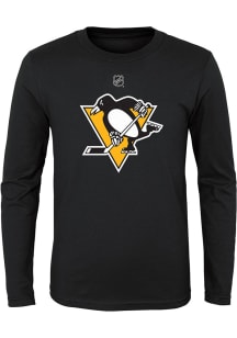 Pittsburgh Penguins Boys Black Primary Logo Long Sleeve T-Shirt