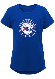 Philadelphia 76ers Girls Blue Primary Logo Short Sleeve Tee