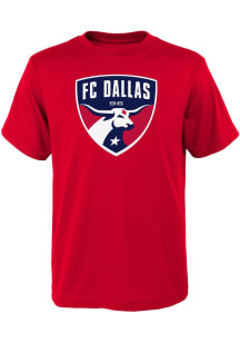FC Dallas Youth Red Primary Logo Short Sleeve T-Shirt