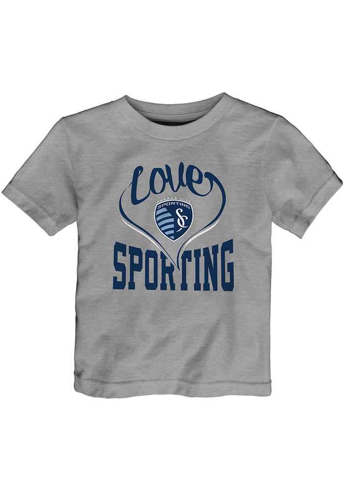 Sporting Kansas City Toddler Girls Grey New Love Short Sleeve T-Shirt
