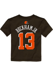 Odell Beckham Jr Cleveland Browns Toddler Brown Name and Number Short Sleeve Player T Shirt