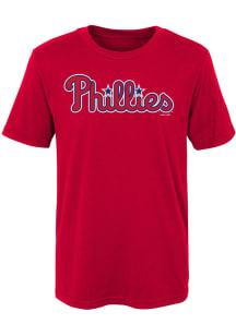 Philadelphia Phillies Boys Red Wordmark Short Sleeve T-Shirt