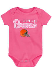 Cleveland Browns Baby Pink Big Game Short Sleeve One Piece