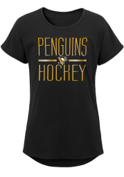 Pittsburgh Penguins Girls Black Glory Short Sleeve Tee