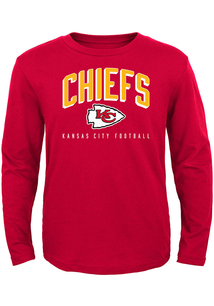 Kansas City Chiefs Boys Red Arched Standard Long Sleeve T-Shirt