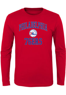 Philadelphia 76ers Boys Red #1 Design Long Sleeve T-Shirt