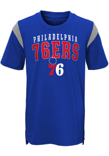 Philadelphia 76ers Youth Blue Vintage Short Sleeve Fashion T-Shirt