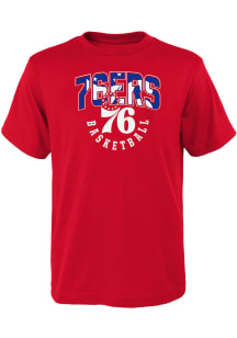 Philadelphia 76ers Youth Red Hot Shot Short Sleeve T-Shirt
