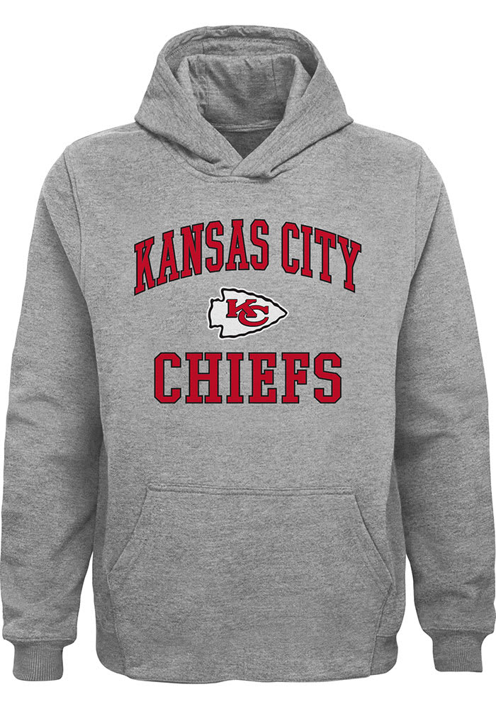 Kansas City Chiefs Youth Grey #1 Design Long Sleeve Hoodie