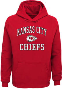 Kansas City Chiefs Boys Red #1 Design Long Sleeve Hooded Sweatshirt