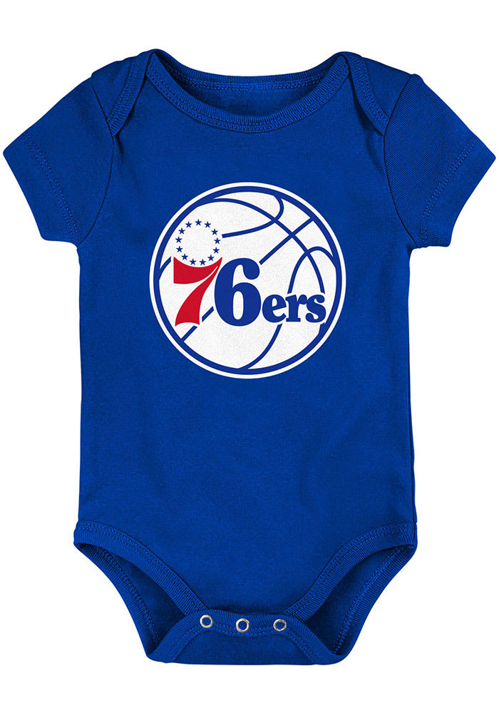 Philadelphia Philadelphia 76ers Blue Baby Primary Logo One Piece