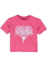 Philadelphia Phillies Infant Girls Heart Stars Short Sleeve T-Shirt Pink