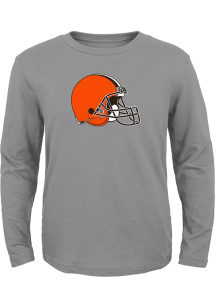 Cleveland Browns Toddler Grey Primary Logo Long Sleeve T-Shirt