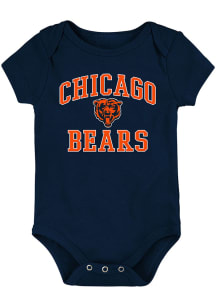 Chicago Bears Baby Navy Blue #1 Design Short Sleeve One Piece