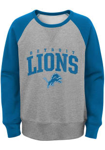 Detroit Lions Youth Grey Victory Long Sleeve Crew Sweatshirt