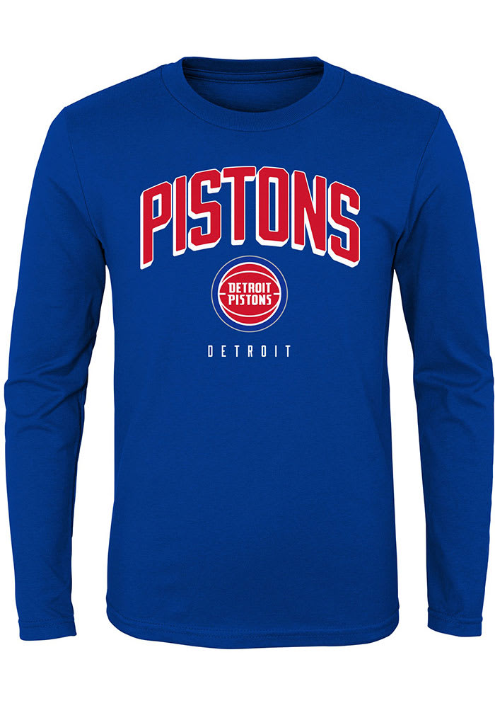 Detroit Pistons Youth Blue Dunked Long Sleeve T-Shirt