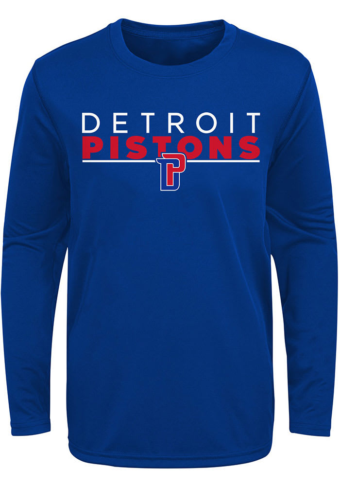 Detroit Pistons Youth Blue Tactical Stance Long Sleeve T-Shirt