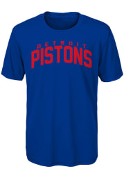 Detroit Pistons Youth Blue Curved Ball Short Sleeve T-Shirt