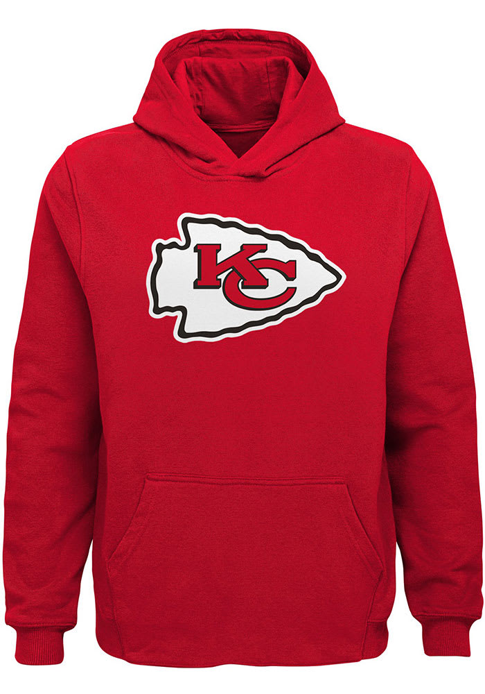 Kansas City Chiefs Boys Red Primary Logo Long Sleeve Hooded Sweatshirt