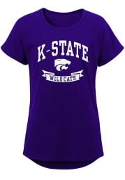 K-State Wildcats Girls Purple Collegiate Banner Short Sleeve Tee