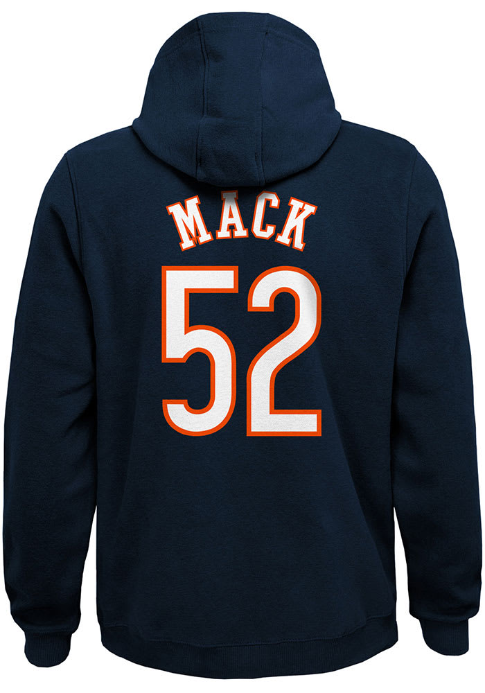 Khalil Mack Outer Stuff Chicago Bears Youth Mainliner Name and Number Long Sleeve Player Hoodie Navy Blue